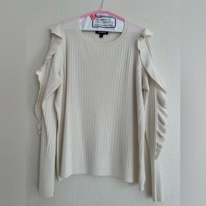 Express Cream Ribbed Sweater